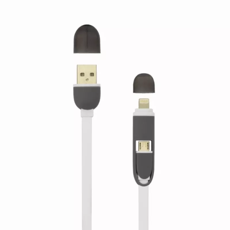 Sbox 2IN1W USB → Micro USB + IPH.5 M/M 1 m balta