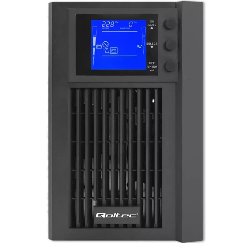 Nepertraukiamo maitinimo šaltinis QOLTEC 53981 On line 2kVA, 2000 VA