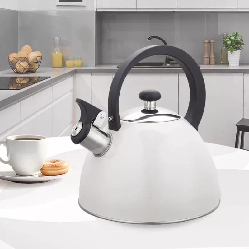 Elektrinis virdulys Maestro MR-1302-WG 2,5 L, nerūdijančio plieno korpusas, baltas, šarnyrinis švilpukas