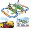Extralink Kids Track King elektrinis traukinukas su lokomotyvu ir automobiliuku su baterijomis