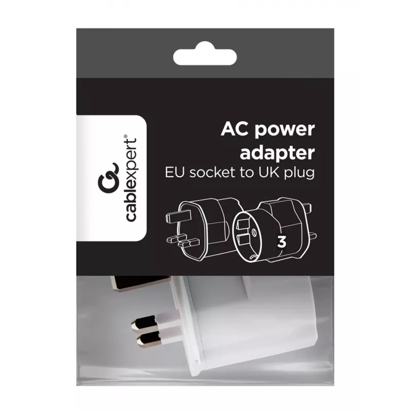 Gembird A-AC-EUFUKM-01 maitinimo adapteris, EU Schuko lizdas į JK kištuką, 13 A