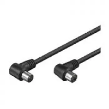 Wentronic Goobay antenos kampinis jungiamasis laidas, juodas, 1,5 m – IEC/Coax kištukas 90° IEC/Coax lizdas 90° (11525)