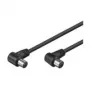 Wentronic Goobay antenos kampinis jungiamasis laidas, juodas, 1,5 m – IEC/Coax kištukas 90° IEC/Coax lizdas 90° (11525)