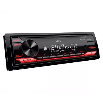 Automagnetola JVC KDX-282BT vienas DIN su Bluetooth 4.2, USB, CD, AUX, 8 juostų ekvalaizeriu, 50W/kan.
