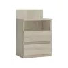 Naktinis staliukas Topeshop M1 SONOMA MAT, ąžuolo spalva, 2 stalčiai, 400×320×590 mm