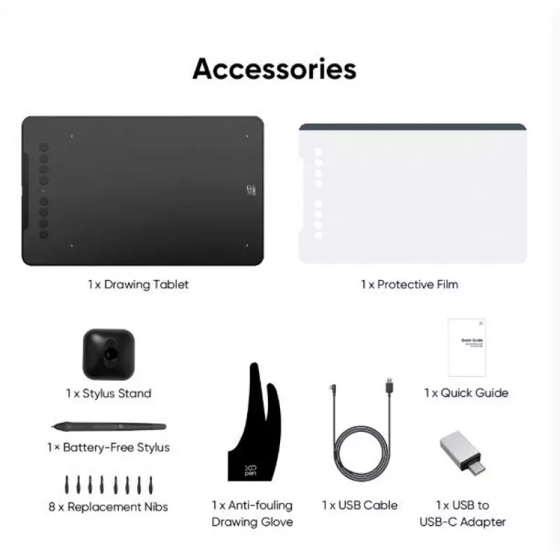 Grafikos planšetė XP-Pen DECO 01 V3 – 5080 lpi, 254 x 158,75 mm, juoda, USB (laidinis ir belaidis)