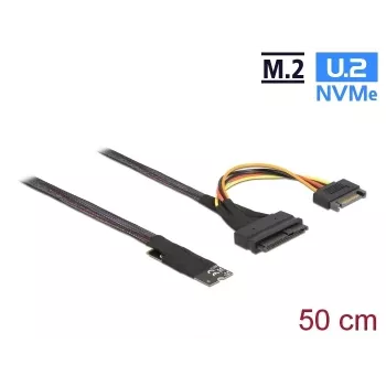 DeLOCK M.2 Key M į U.2 SFF-8639 NVMe adapteris su 50 cm kabeliu