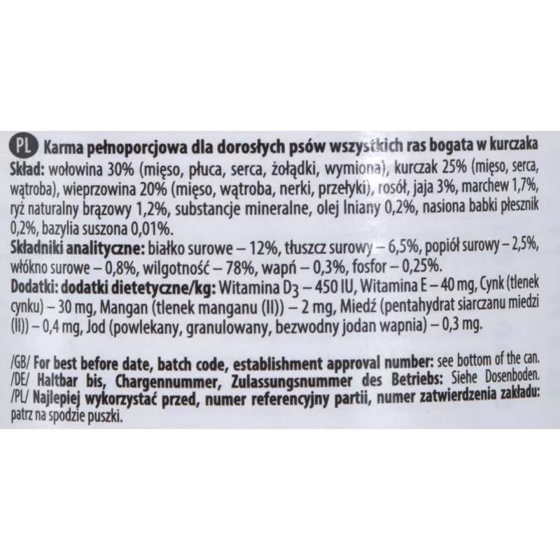 Šlapias šunų ėdalas Dolina Noteci Premium suaugusiems jautiena vištiena kiauliena 400 g, be glitimo, be konservantų