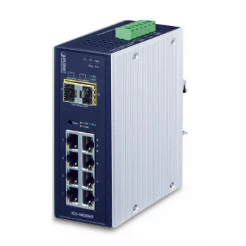 PLANET IGS-10020MT valdomas L2+ Gigabit Ethernet tinklo jungiklis 8 prievadai + 2 SFP juodos spalvos