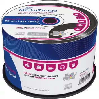 MediaRange MR226 CD-R 700MB 52x 50 vnt. tušti diskai vinilo dizainu