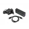 USB šakotuvas NATEC MANTIS USB 2.0 Type-B — 4x USB 3.2 Gen 1 Type-A, juodas, 0,8 m laidas, maitinimo adapteris, maitinimo jungiklis