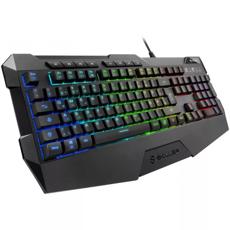 Sharkoon SKILLER SGK4 klaviatūra žaidimams USB QWERTZ vokiška juoda