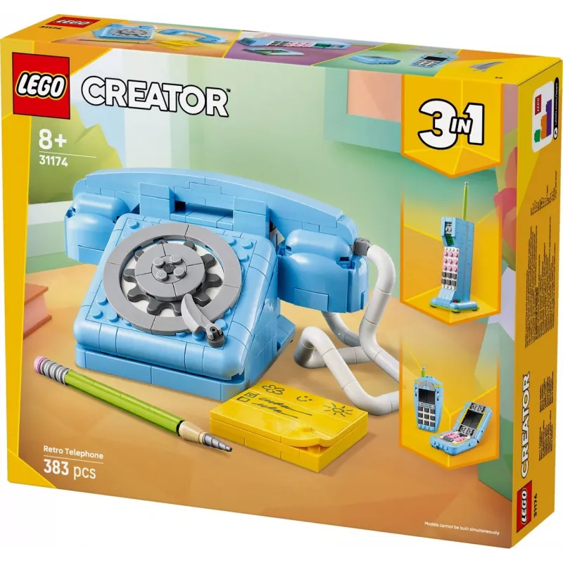 LEGO Creator 3-in-1 31174 Retro Telefono rinkinys, 383 detalės, 8+ metų, 70×110×150 mm