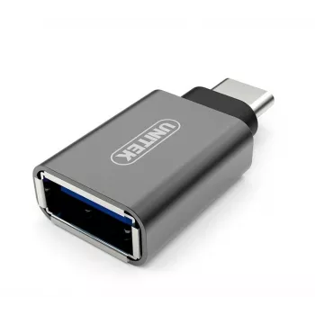 UNITEK Y-A025CGY adapteris USB Type-C į USB Type-A metalinis