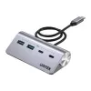 USB šakotuvas Unitek H1337AGY01 – 4 prievadai (2×USB-C, 2×USB-A), iki 5 Gbps, aliuminis, sidabrinis