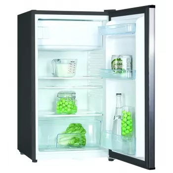 Laisvai pastatomas šaldytuvas MPM 112-CJ-16/AA — 82 l talpa, 69 l šaldytuvas, 11 l šaldiklis, pilkas, 480×500×840 mm, vyriai perstatomi, E klasė