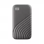 WD My Passport SSD 4 TB pilka – nešiojamasis išorinis SSD diskas su šifravimu