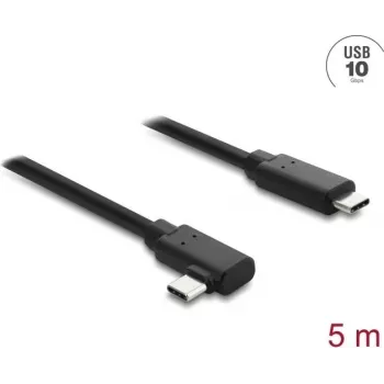DELOCK aktyvus optinis USB Type-C į Type-C laidas 10 Gbps, kampuoti kištukai, 5 m