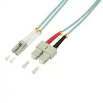 LogiLink SC kelių režimų (M) į LC kelių režimų (M) šviesolaidinis pataisinis laidas - 1 m - 50/125 µm - OM3 - halogenų neturintis - žydra