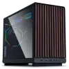 Kompaktinis korpusas Lian Li A3-mATX Wood Edition – riešutmedžio priekinis skydelis, juodas