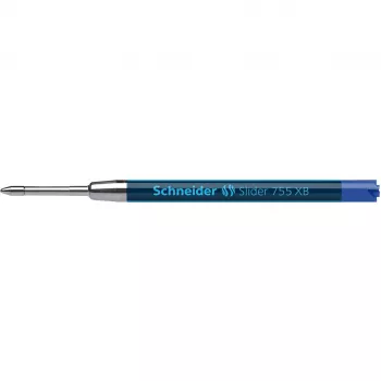 Schneider Slider 755 rašalo pildymo šerdys, itin plati (XB), mėlyna, 10 vnt.