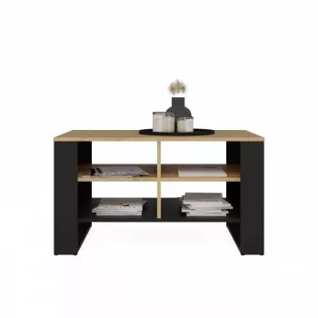 Stalelis kavos Topeshop STOLIK KAWOWY ŁAWA MODERN 4P Dąb Artisan Juodas