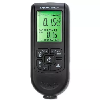Qoltec dažų storio matuoklis su LCD ekranu | 0–2000 µm