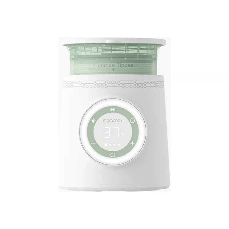 Pieno šildytuvas Momcozy MW003-WH12BA-A – nešiojamas, 80 W baterija, liečiamas valdymas, žalia/skaidri/balta