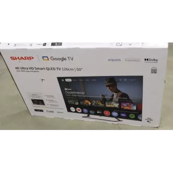 Sharp 50HP6265E 50 colių (126 cm) QLED 4K Ultra HD Google televizorius su Dolby Vision, Dolby Atmos, centriniu stovu