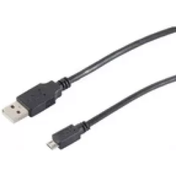 USB laidas S/CONN 77185-HQ 5m USB 2.0 A – Micro-USB B juodas