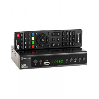 Skaitmeninis TV imtuvas Cabletech URZ0336C DVB-T/T2 H.265 antžeminis tuneris, 470–862 MHz, 1 tuneris, HDMI, USB, SCART
