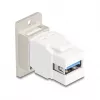 Keystone modulis DELOCK 67337 montuojamas į skydą USB Type-B į USB Type-A 5 Gbps, sidabrinis/baltas