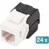 DIGITUS CAT 6 Keystone Jack neekranuotas 24 vnt. Plokščias Juodas Baltas RJ-45