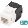 DIGITUS CAT 6 Keystone Jack neekranuotas 24 vnt. Plokščias Juodas Baltas RJ-45