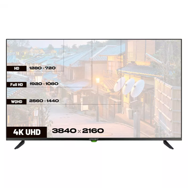 109,2 cm / 43 colių (3840x2160) JAPANNEXT JN-IPS430UHD60F 16:9 IPS 60Hz HDMI USB WLAN Garsiakalbiai Juoda