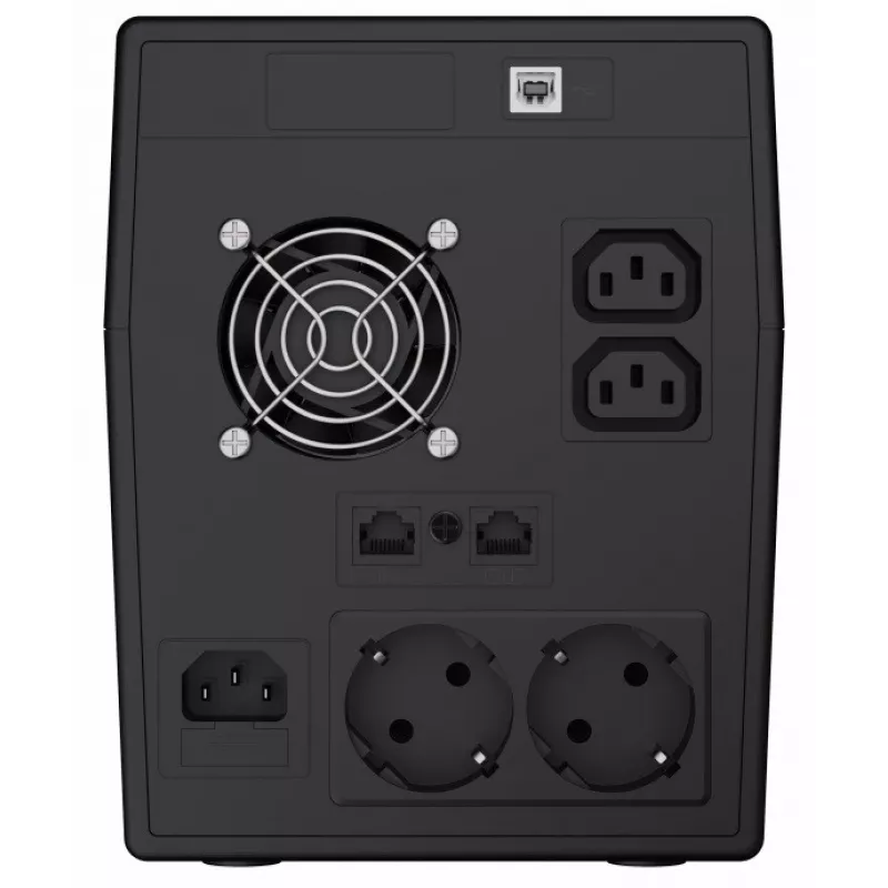 Nepertraukiamo maitinimo šaltinis Green Cell UPS09 – linijinis-interaktyvus 3 kVA / 1400 W, 230 V, LCD, bokštas, 5x F tipo lizdai
