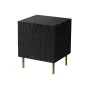 Naktiniai staleliai 2 vnt. cama meble JUNGLE — 53,5×40,5×44 cm, juoda matinė MDF/medžio drožlių plokštė, auksinės kojelės