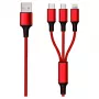 USB laidas 2GO 797150 1,5 m USB B USB C/Micro-USB B/Lightning raudonas
