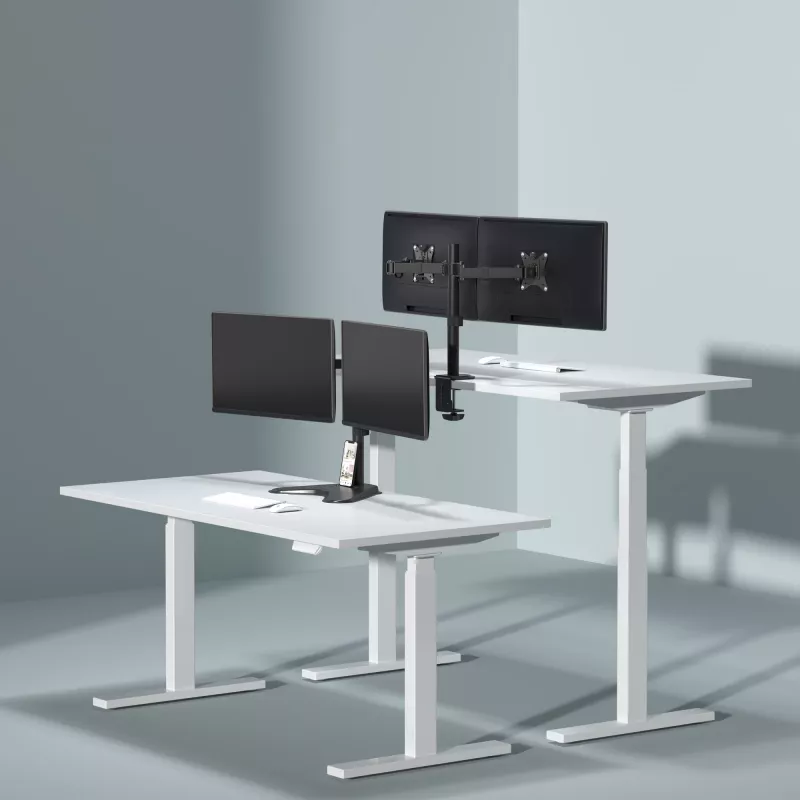 Sieninis laikiklis dviems monitoriams SBOX LCD-352/2-2, 13–32 colių, dvi rankos, 2×8 kg, VESA 100×100