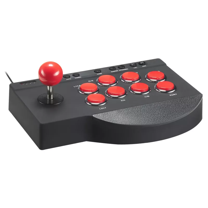 „Subsonic SA5662“ kovos pultelis (fightstick) juodas/raudonas, Bluetooth, USB, PlayStation 4