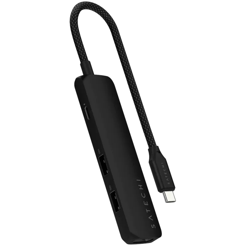 Satechi ST-P4SK USB-C 4-in-1 daugiafunkcis adapteris, juodas