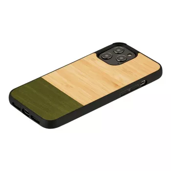 Apsauginis dėklas iš bambuko medienos man and wood iPhone 12 Pro Max – Forest Black