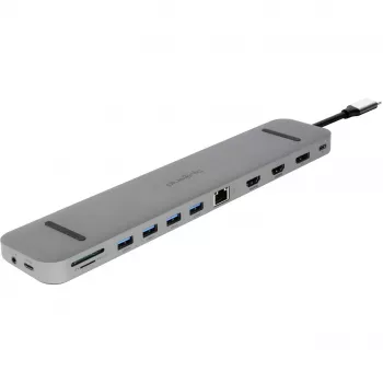 ALLNET PSUC2501 USB-C stotelė su 4K, Ethernet ir atminties kortelių skaitytuvu