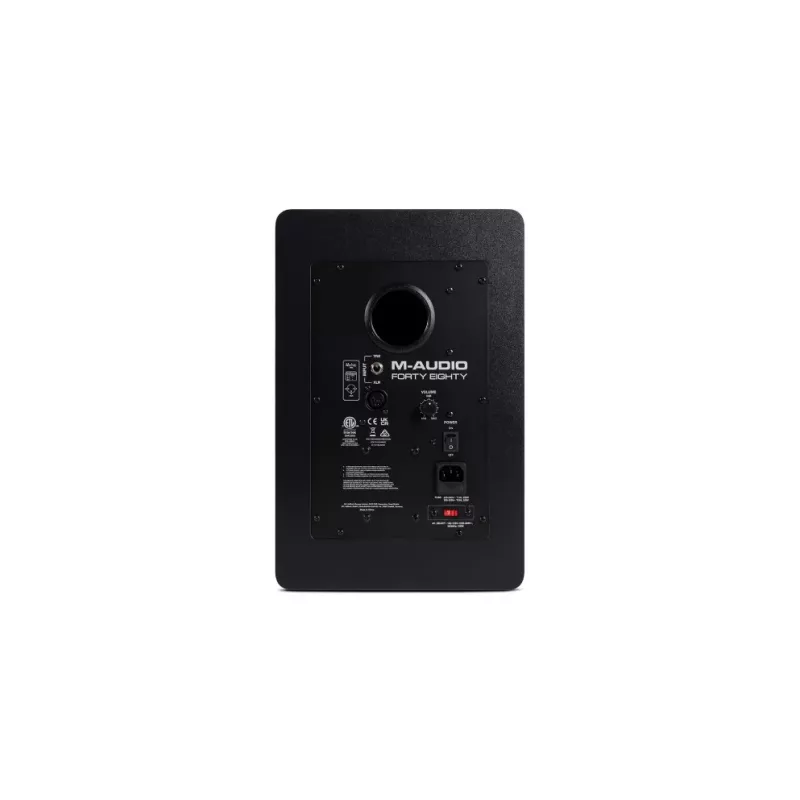 Aktyvus monitoriaus garsiakalbis M-Audio Forty Eighty, 80W, dviejų krypčių, 8 col. žemų dažnių garsiakalbis, 1,25 col. aukštų dažnių garsiakalbis, XLR/TRS įėjimai, MDF korpusas