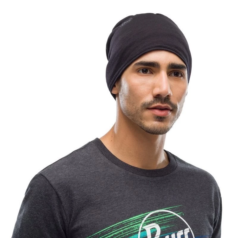 Kaklo gaiteris Buff 100637 Juoda Unisex Vilnonis Merino besiūlis 47g