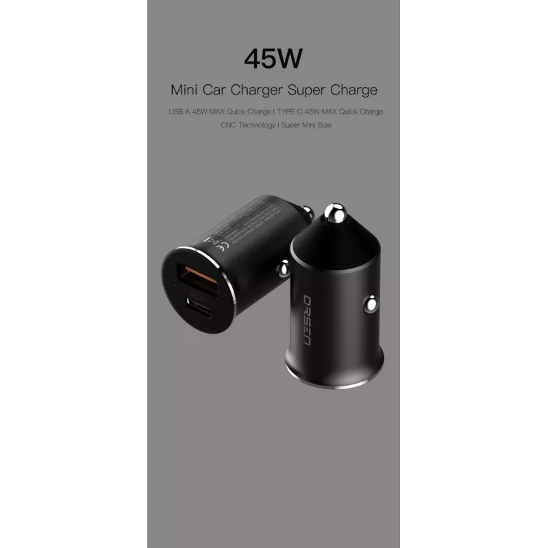 Automobilinis kroviklis Orsen C8 45W – 45W USB-C PD greitasis krovimas, juodas