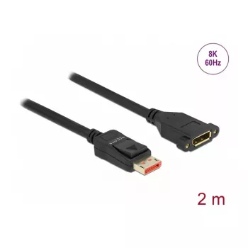 DeLOCK DisplayPort ilginimo laidas montavimui į skydelį 8K 60 Hz 2 m