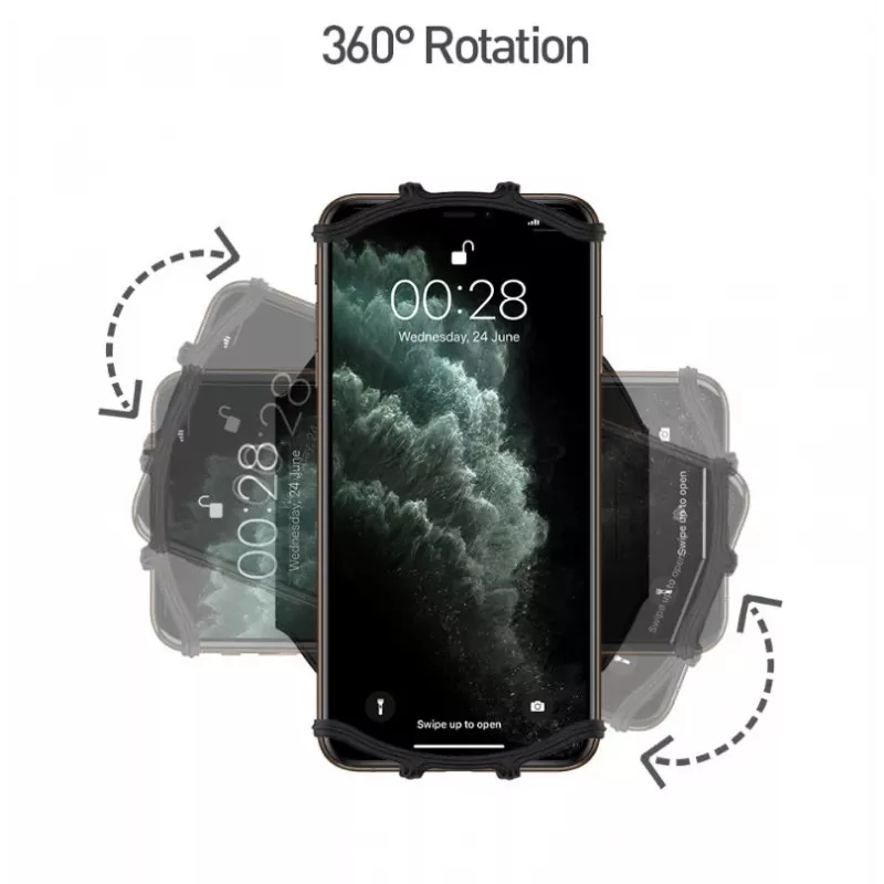Sportinė rankinė juosta Tellur A100 Black – universalus dydis, reguliuojamas, išmaniesiems telefonams