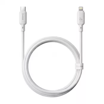 USB Type-C į Lightning krovimo laidas Baseus Silky Series 20W 2m Mėnulio balta