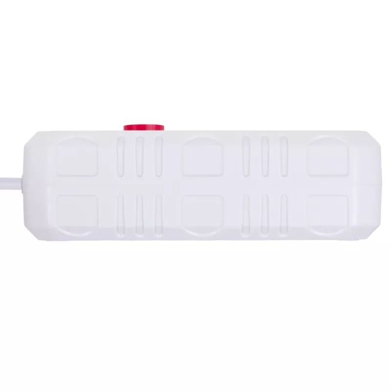 Maitinimo šynas MACLEAN MCE387 W — 2 kištukiniai lizdai, 3×USB A, 110–240V, 2500W, 1,5 m laidas, baltas